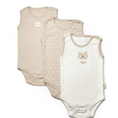 Unisex Bebek 3’lü Askılı Badi Set 9-24 Ay